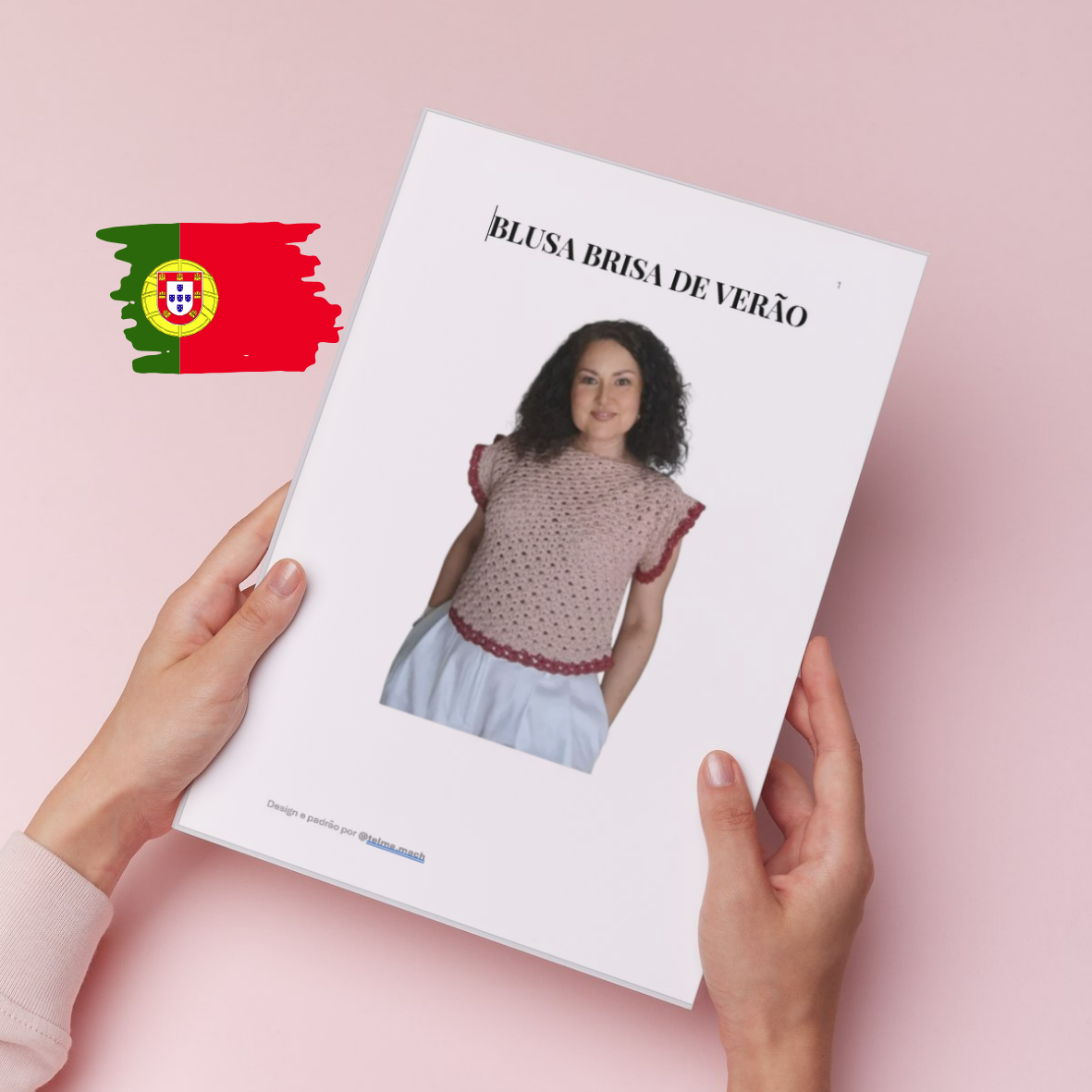 Blusa de crochet Brisa de Verão feita à mão em algodão