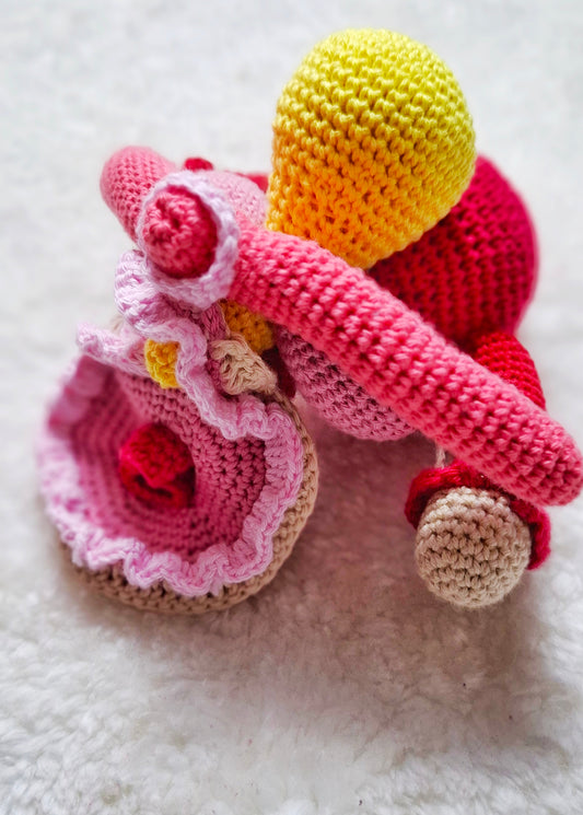 Padrão de crochet PDF do Sistema Reprodutor Feminino em amigurumi - modelo anatômico educativo detalhado