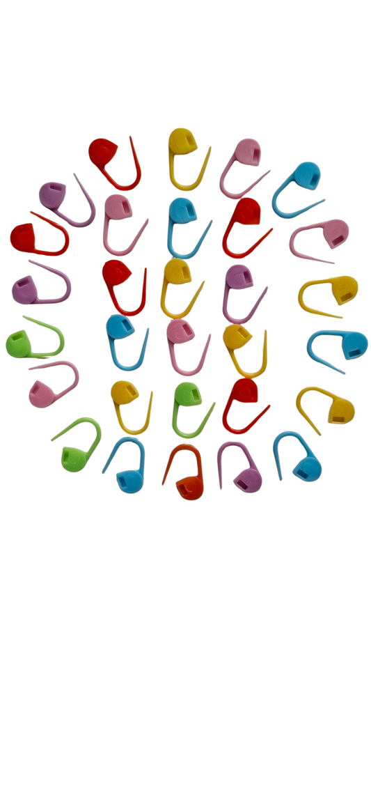Marcadores de crochet multicolor Drops - pack 30 unidades leves e resistentes