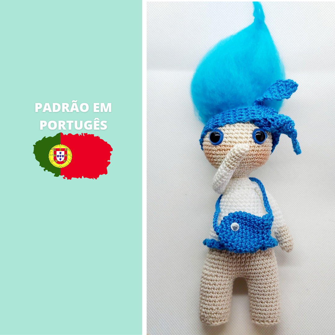 Padrões Amigurumi Elementos da Natureza – Boneca  Água | Coleção Sustentável Bilíngue (PT/EN)