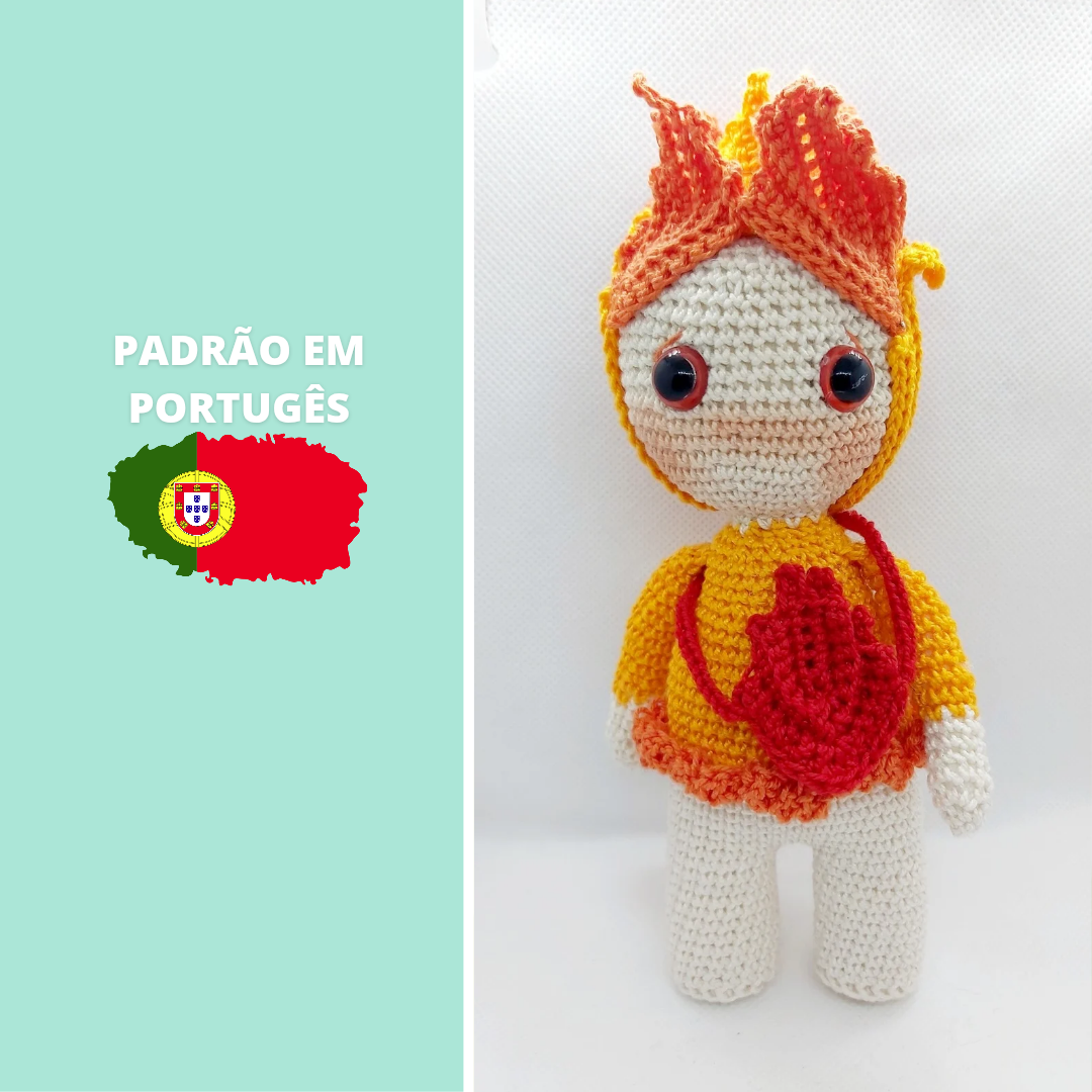 Padrões Amigurumi Elementos da Natureza – Bonecas Terra, Água, Fogo e Vento | Coleção Sustentável Bilíngue (PT/EN)