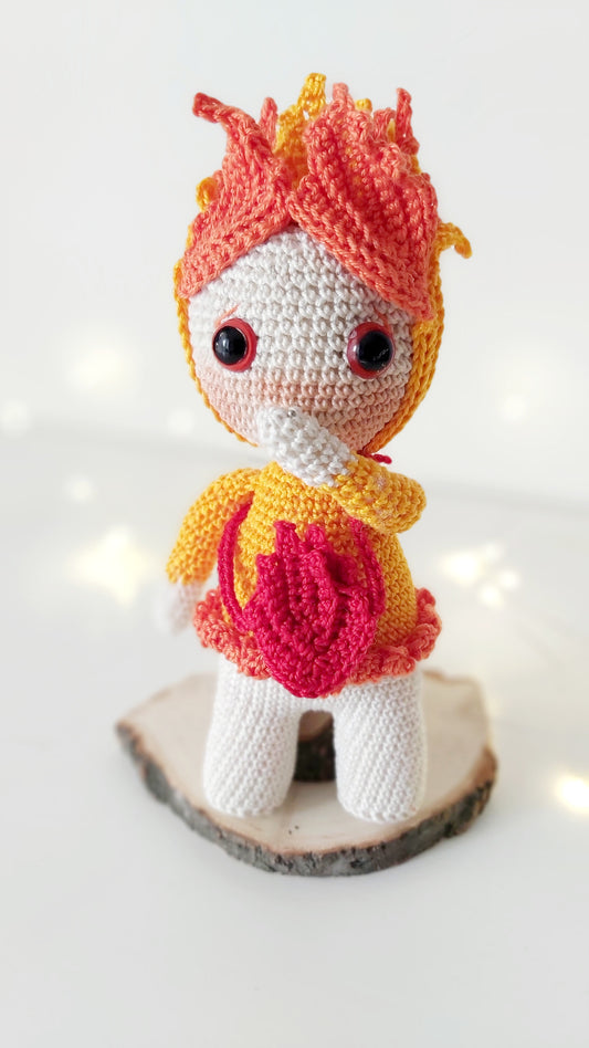 Padrão de crochet PDF Elementos da Natureza - bonecas amigurumi Terra, Água, Fogo e Vento em coleção sustentável bilíngue