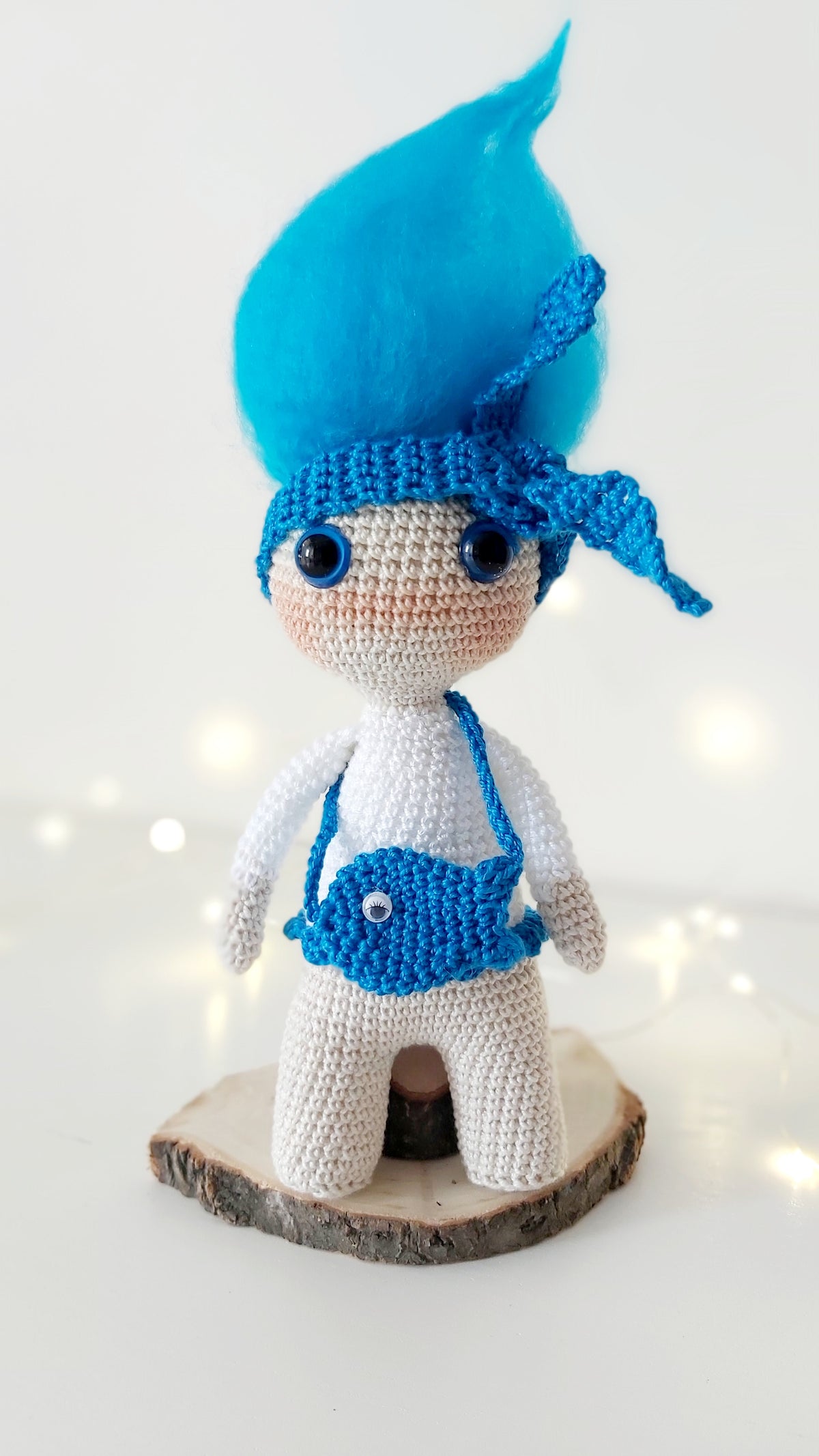Padrão de crochet PDF Elemento Água - boneca amigurumi da coleção sustentável Elementos da Natureza