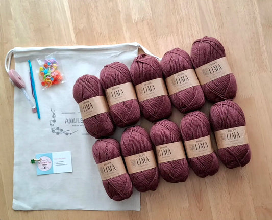 Kit cardigan de crochet com materiais curados - ideal para iniciantes e intermédios sem frustração