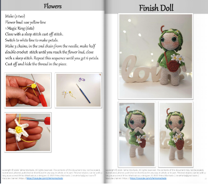 Padrão de crochet PDF Elementos da Natureza - bonecas amigurumi Terra, Água, Fogo e Vento em coleção sustentável