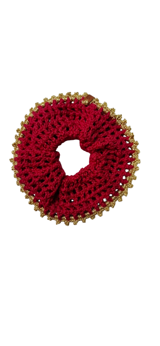 Scrunchies elásticos de cabelo feitos à mão em crochet - múltiplas cores disponíveis