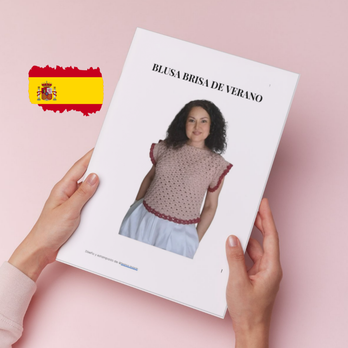 Blusa de ganchillo "Brisa de Verano", hecha a mano en algodón.