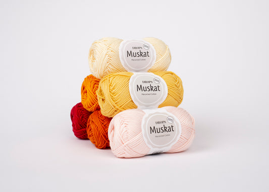 Fio Drops Muskat 100% algodão mercerizado - resistente com brilho suave e excelente definição de pontos