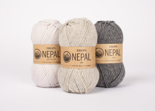 Novelo Drops Nepal Mix 50g - 65% lã 35% alpaca macio e quente para projetos de inverno