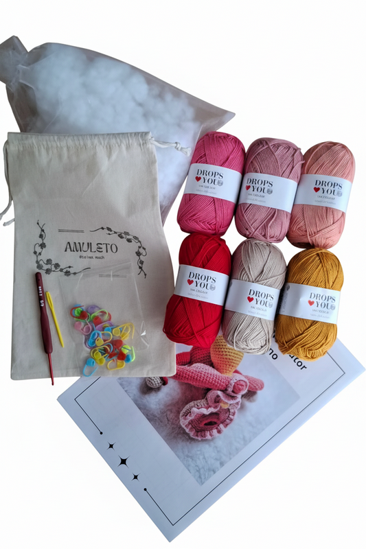 Kit amigurumi sistema reprodutor feminino completo - materiais e padrão para projeto educativo em crochet