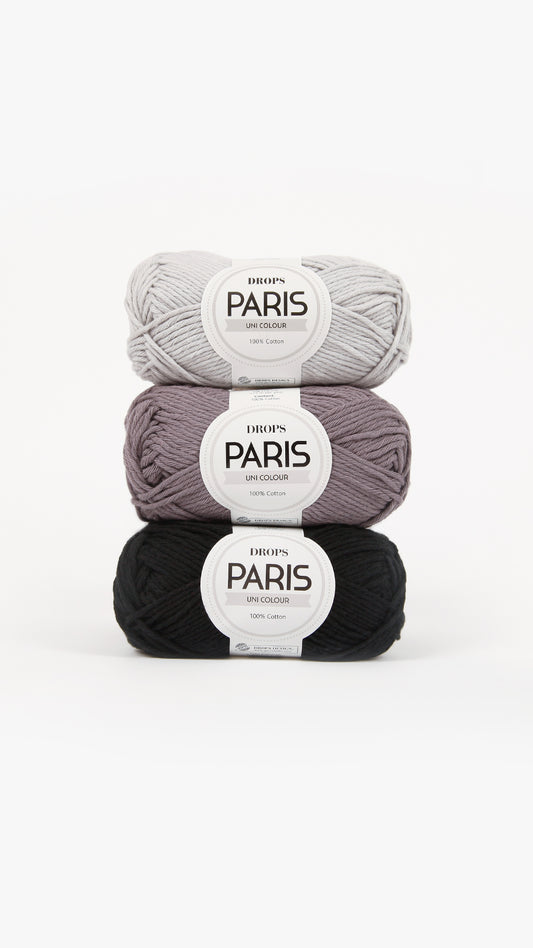 Novelo Drops Paris Unicolour 50g - algodão 100% divertido e fácil de crochetar